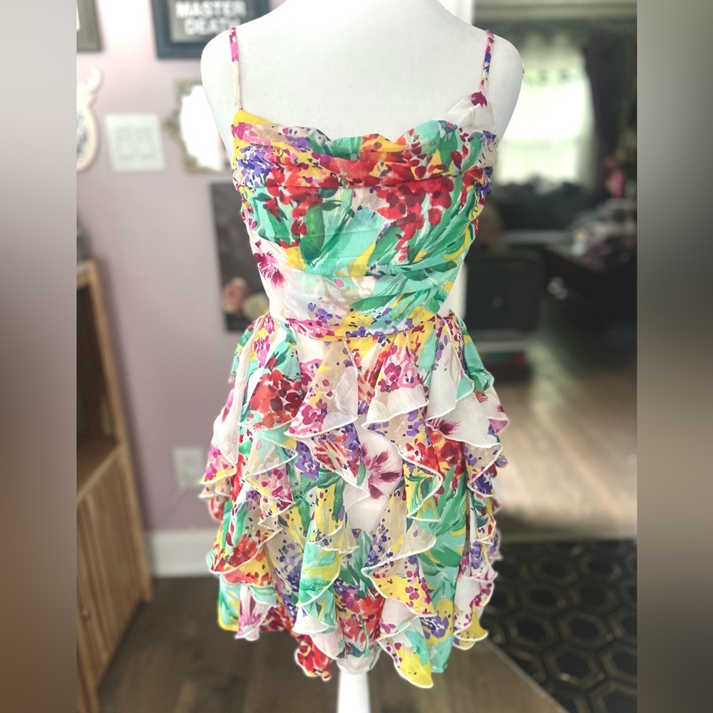 LF Bright Watercolor Floral Dress